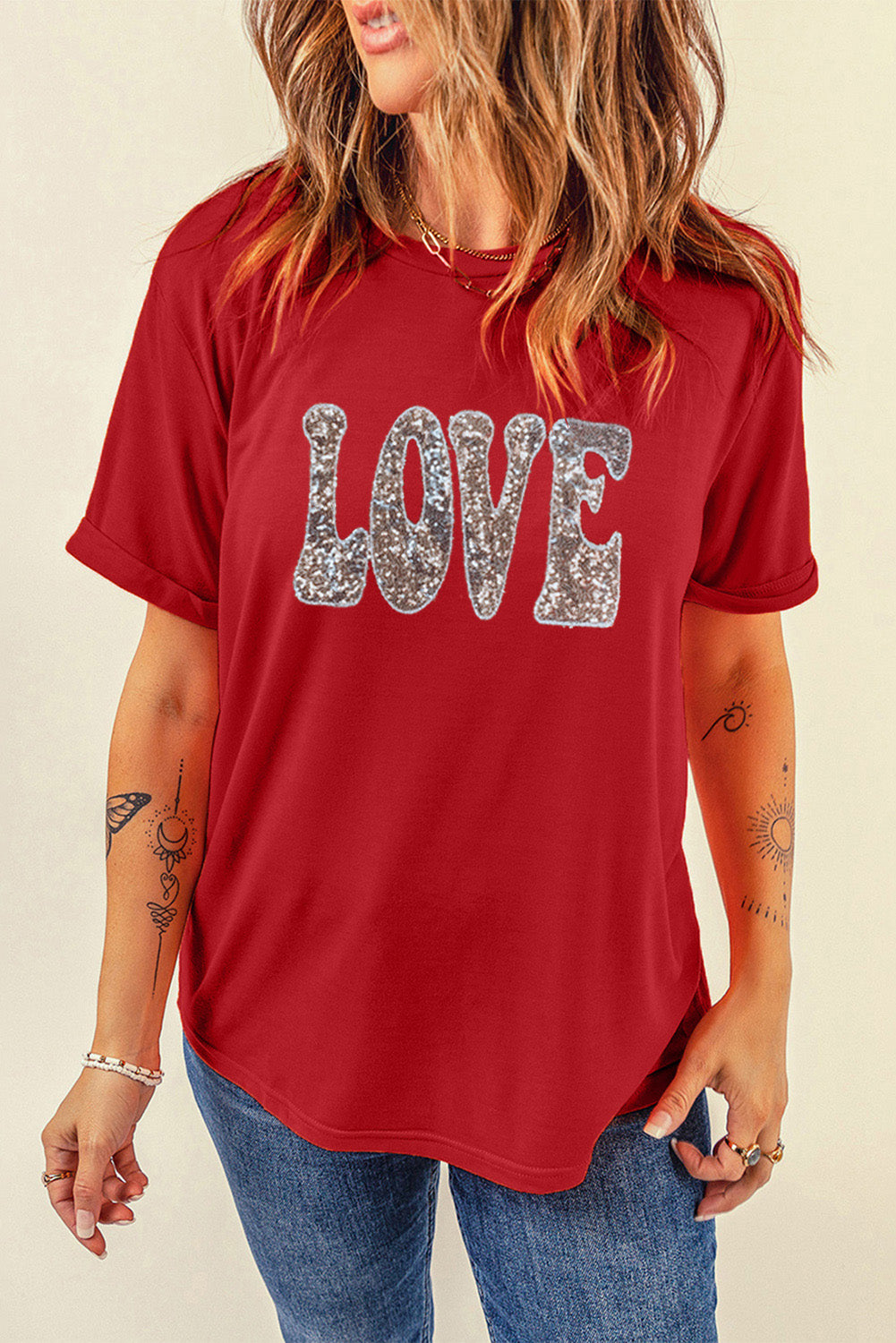 Khaki Western Fashion Valentine Graphic T-shirt
