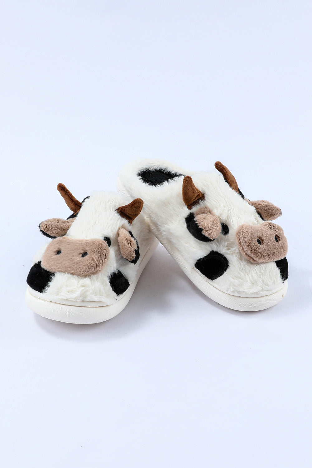 Camel Cartoon Cow Pattern Plush Lined Slippers