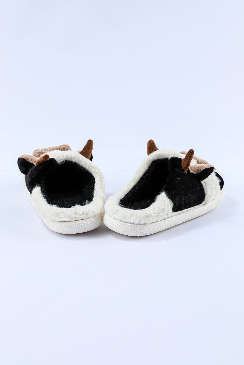 Camel Cartoon Cow Pattern Plush Lined Slippers